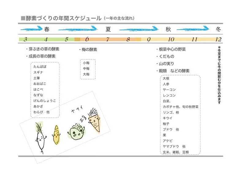 酵素づくりの年間スケジュール